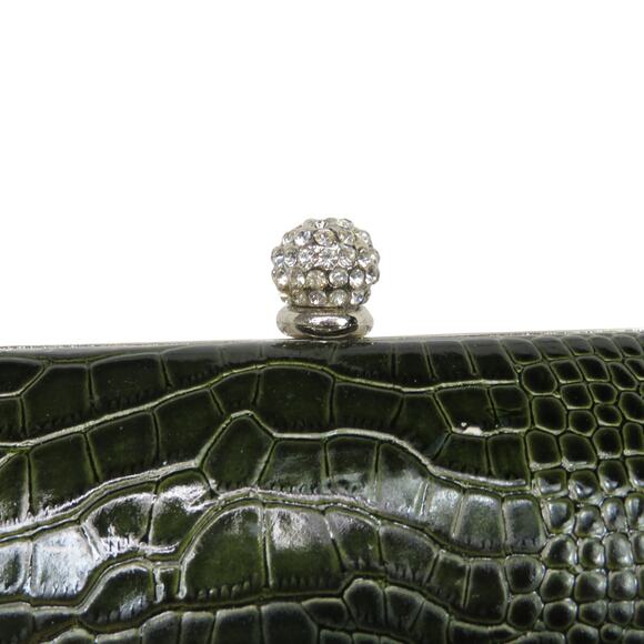 Mad Bags Vintage Clutch Shoulder Bag Green Crocodile Texture Leather Retro Bag - Picture 2 of 11